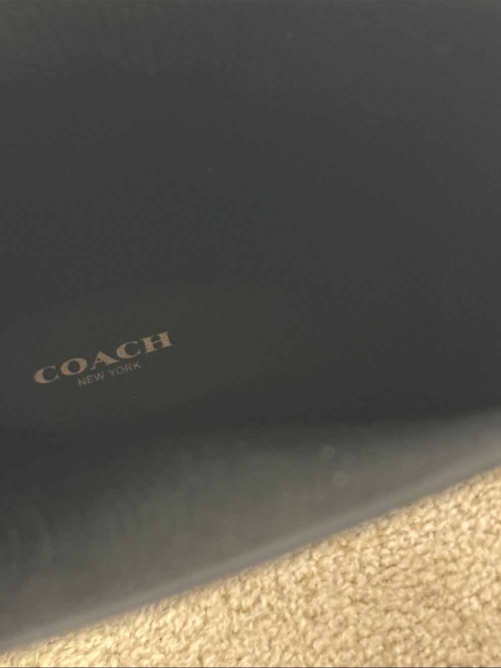 Coach Patent Black Knee-High Rain Boots with Gold Accent - Picture 10 of 14